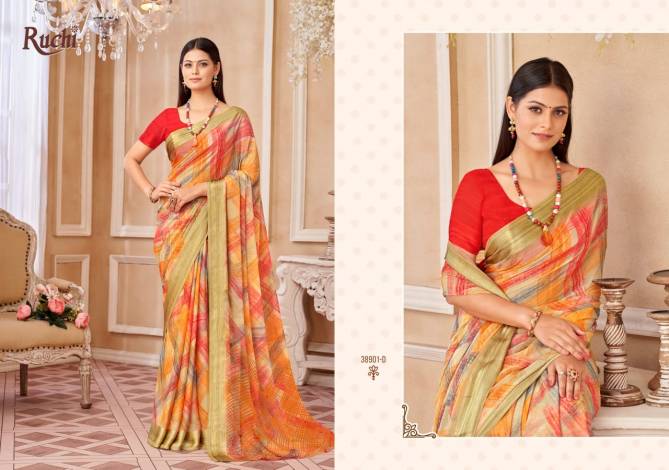 Cherry 42 By Ruchi Chiffon Daily Wear Sarees Suppliers In India